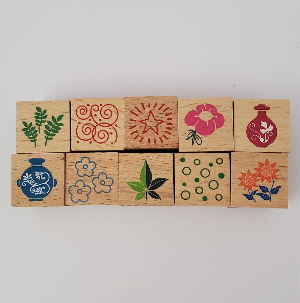 Colorful Wooden Stamp Set